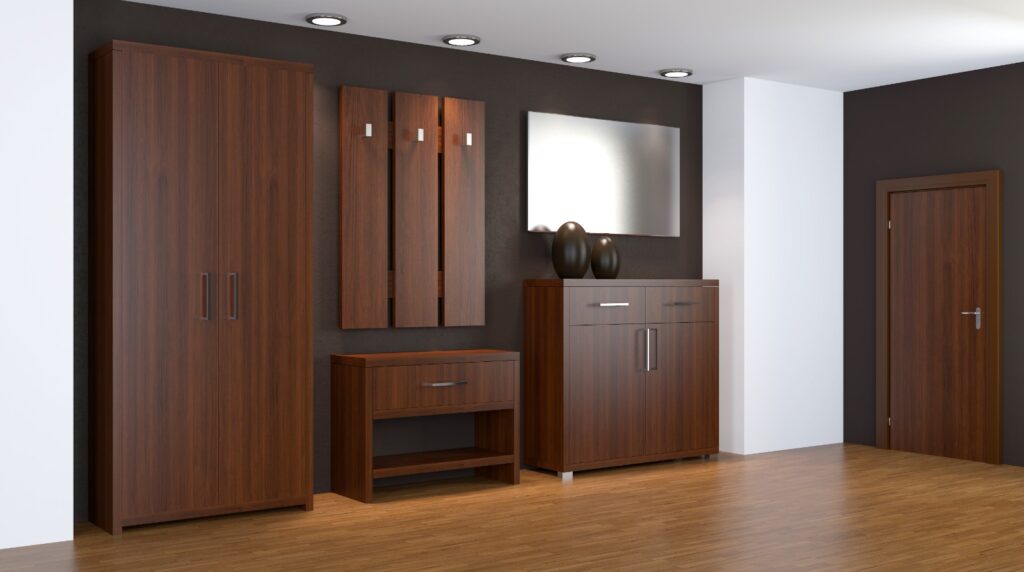 minimalist dark wood wardrobe 