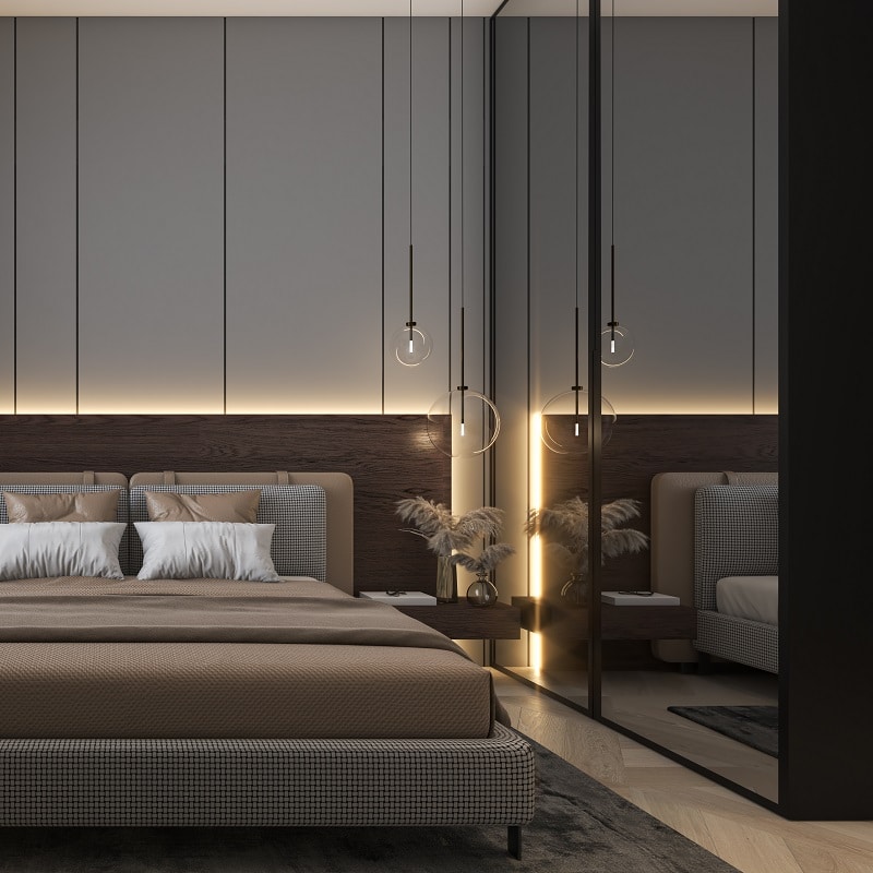 Fitted Bedroom with Wall Panelling, North London