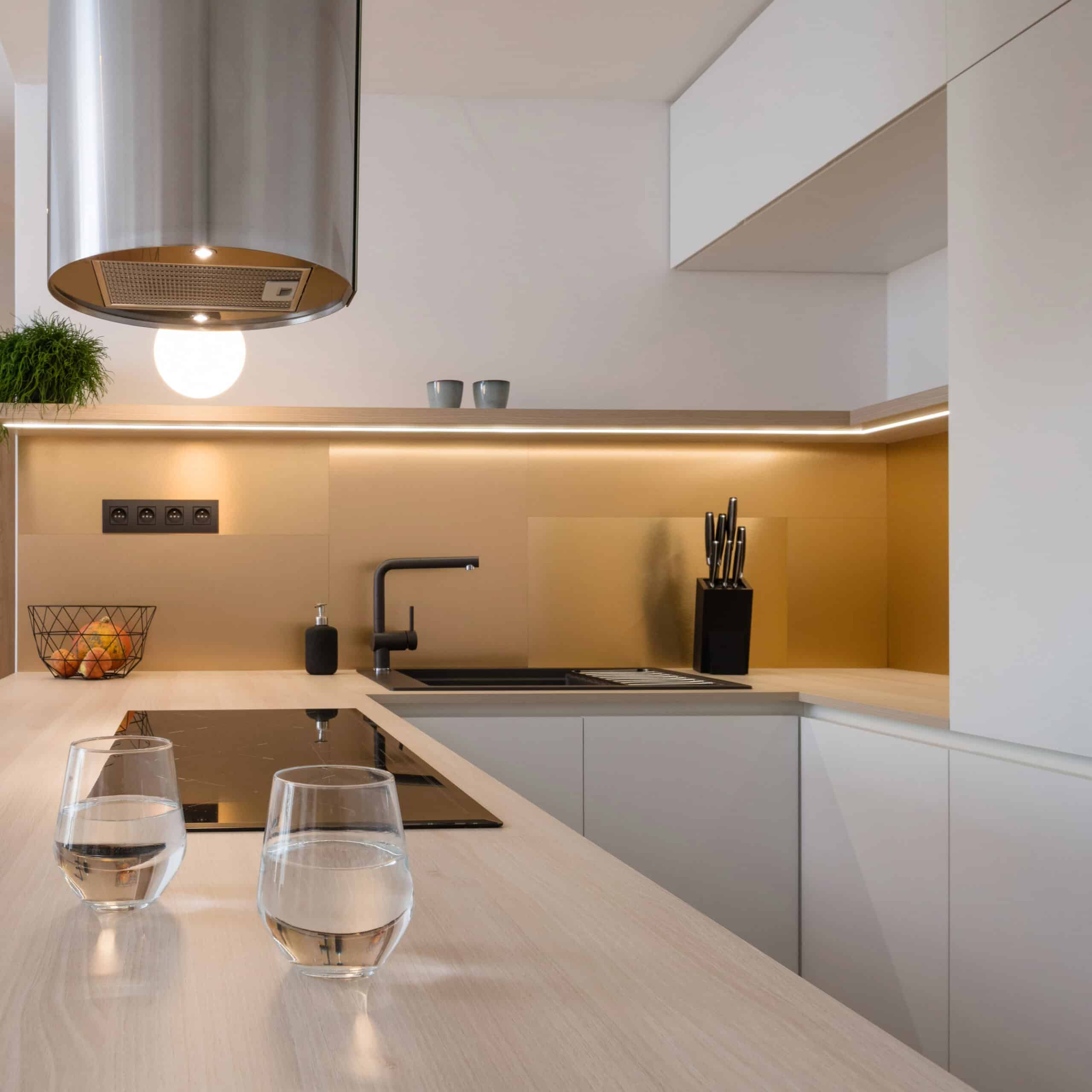 Contemporary Apartment Fitted Kitchen & Entrance Wardrobe West Hampstead