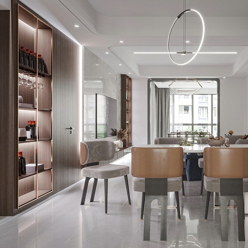 Contemporary Dining & Living Room with Bespoke Furniture Whitechapel